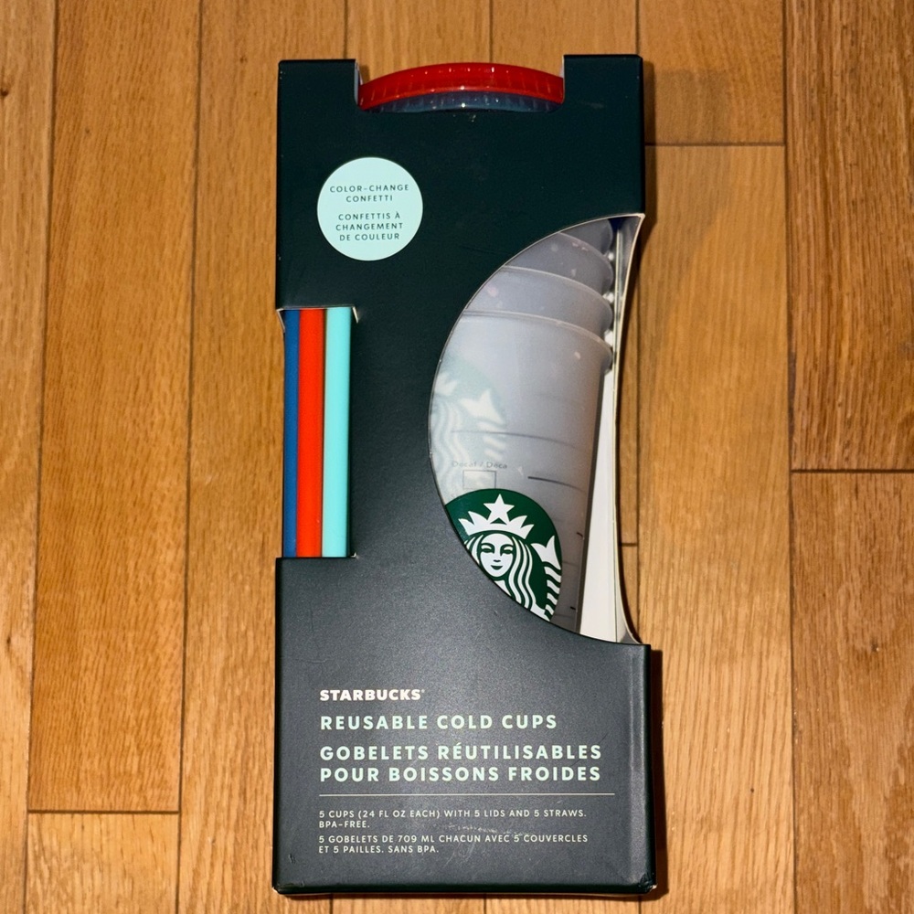 Starbucks Cold Color changing  Cups with Colorful Straws